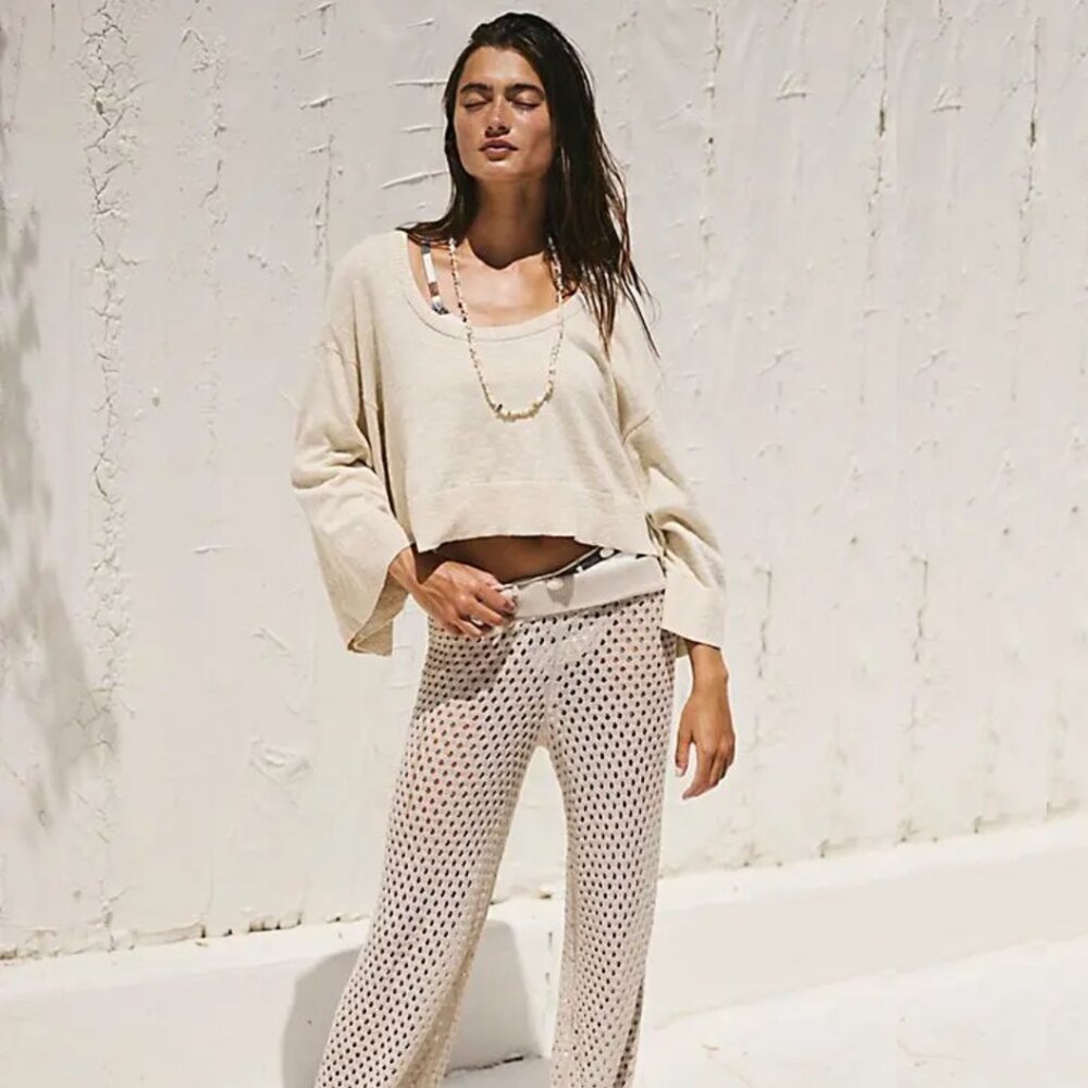 💙💖 FP Beach Free People Beach Dionne Oatmeal Oversized Sweater